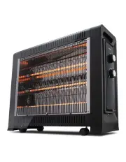 Goldair 63cm 2400W Radiant Heater with Fan/Adjustable Thermostat Home Heating in Black