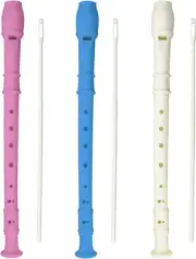 3 Pack 8 Hole Soprano Recorders Descant Flute with Cleaning Rod German Style for