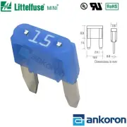10Pcs / Genuine Littelfuse ® MINI ® 15A Blade Fuse Rated 32V Fuses Dual battery