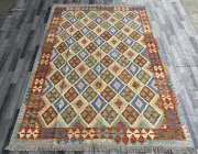 Afghan Kilim Rug 290 CM x 209 CM, Wool Rug, Handmade Flat Weave Rug