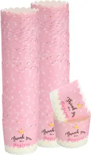 HARFINGTON 100Pcs Paper Baking Cups 6Oz Greaseproof Disposable Bulk Cupcake M...
