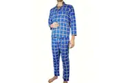 Mens Flannelette Pyjama Set Sleepwear Soft 100% Cotton PJs Two Piece Pajamas