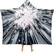 Explosive Splash Wearable Cloak Hooded Blanket Fleece Hooded Robe Cloak Arctic Velvet Warm Throw Quilt Poncho Soft Nap Blanket Novelty Blanket Air Conditioning Blanket,60"x80"