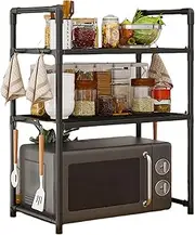 Over Microwave Shelf | Microwave Stand for Kitchen Countertop Storage | Heavy Duty Kitchen Countertop Storage Microwave Stand with Hooks for Home