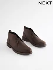 Brown Waxy Leather Chukka Boots (N25145) | $106
