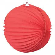 Red Accordion Paper Lantern Ball