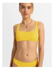 [Roxy] Rib Love The Glassy Bralette Bikini Top in Yellow