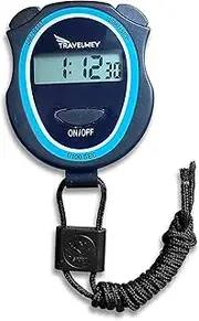 Travelwey Digital Stopwatch - No Bells, No Whistles, Simple Basic Operation, Silent, Clear Display, ON/Off, Child Friendly, AAA Batteries (Included), Black