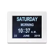 8" IPS Digital Clock Calendar with Date Day Reminder 12H 24H 2 Modes USB2.0