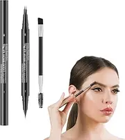 Natural Eyebrow Pen | Double-Ended Brow Tint With Brush,Waterproof Eyebrow Contouring Pen -With 2-Fork-Tip & Precise -Tip