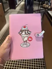 Coach Pink Leather Notebook Boardwalk Ice Cream Sundae Journal Snap Closure NWT