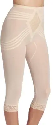 Rago Shapette Beige Capri Pant Liner with Counter Bands Plus Size 44/7XL