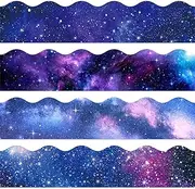 FYSUIMU 69Ft Galaxy Bulletin Board Border Blue Purple Outer Space Self-Adhesive Trim Border for Classroom Office Party Decoration