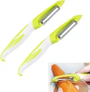 Straight Peeler, Vegetable Peeler and Fruit Peeler, Swivel Peeler, Julienne Peeler, Potato Peeler, Carrot Peeler (Green)
