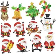 MOLUCKFU Self-Adhesive Christmas Gems Stickers Art Kit Gem Stickers for Boys and Girls