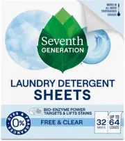Seventh Generation Laundry Detergent Sheets 32ct Free & 32 Count (Pack of 1)