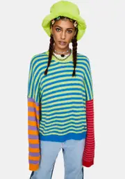 [The Ragged Priest] Dynamite Fuzzy Striped Sweater