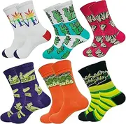 [FatMingo Socks] Fun Colorful Socks For Men - Colorful Funny Novelty Crazy Crew Nerd Socks - Combed Cotton Socks Men Pack