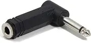 Ancable 1/4 Inch Right Angle TS Male to 1/4 Inch TS Female Adapter, 6.35mm 1/4" Mono Connector for Bottom Plug Guitar/V-Shape Guitar/Front Facing Jack Guitar
