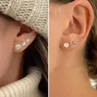 CZ Flat Back Cartilage Earrings, Hypoallergenic Screw Back Studs 20G Helix Pierc