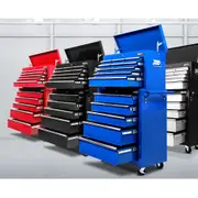 Giantz 14 Drawers Tool Cabinet Box Trolley Rolling Wheels Storage Chest