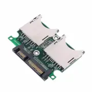 2 Ports Dual SD SDHC MMC Card RAID to SATA Adapter Converter with Enclosure Case