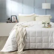Ddecor Home Checks White 500 Thread Count Jacquard Cotton Comforter Set