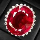 ESTATE BLOOD RED TOURMALINE 37.80CT 925 STERLING SILVER HANDMADE RINGS SIZE 6.75