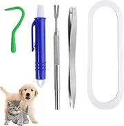 WUBAYI 4 Pcs Tick Remover Tool Set,Tick Remover Tool for Dogs, Cats, Horses and Other Pets,Multifunctional Dog Tick Remover Tool
