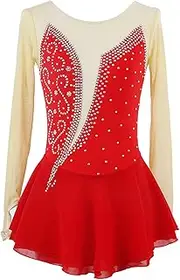[Zagitova] Figure Skating Dress for Girls Patchwork with Shiny Rhinestone Graceful Competition Dance Outfits