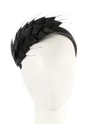 Black feather racing fascinator headband by Max Alexander. 100% Aussie Seller