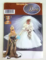 Simplicity Diva Doll Collection I - 11.5" Fashion Doll Pattern #7077- UNCUT
