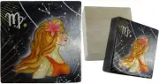 Capiz Shell Trinket Box, 3", Zodiac, Virgo
