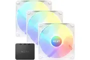 NZXT F120 Core RGB White 120mm RGB FAN, 3 pack with RGB lighting Controller