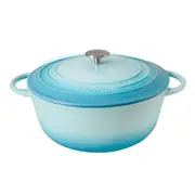 Pyrochef Cast Iron Round French Oven w/ Lid 26cm/5L Casserole Duck Egg Blue