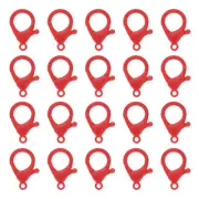 100 Pcs Lobster Claw Clasps Snap Lanyard Clip Hooks, Bright Red