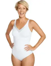 [Naturana] Moulded Minimiser Cup Light Shaping Bodysuit in White