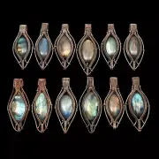 10 Pis Labradorite Copper Wire Wrapped Gemstone Pendant Lot Jewerly Gift TTI 007