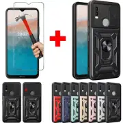 For Nokia G21/G11/C31/C21 Plus Shockproof Case Cover Ring Stand+Tempered Glass