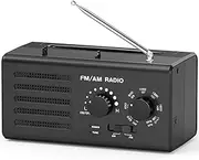 AM FM Transistor Radio - Portable Radio with Best Reception, Built-in Speaker, Headphone Jack, Supports USB Power/Battery Operated Radio for Home/Outdoor/Camping/Emergency