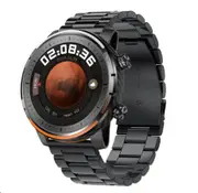 Non-invasive BLood Glucose Smart Watch ECG+PPG Thermometer Health Watch Call Dial Clock 2023 Blood Glucose Meter Smartwatch Men-Black/Orange