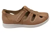 Homyped Jamima Tan Womens Leather Wide Fit Comfortable Shoes