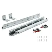 6 Pairs of 533.4mm Drawer Bottom Side Mount Rails, Heavy Duty Full Ball Bearing Extension Steel Track, Soft-Close Noiseless Guide Glides Cabinet Kitchen Runners with Locking Mechanism, 100