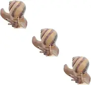 Kisangel 3pcs Realistic Snail Toy Simulation Animal Figurine Snail Model for Garden Decor
