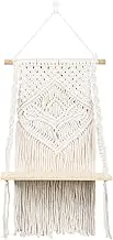 ZLHETWT Floating Shelves, Hanging Shelf, Wall Shelf, Elegant Macrame Wall Storage Multipurpose Wall Hanging Shelf for Home Office