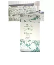Set Of 2 Flannel Pillowcases Fern Toss Standard White Green