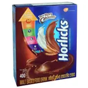 Horlicks 100% Chocolate Flavoured Malt Ceylon Based Food Drink 400g FREE NEW