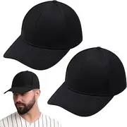 [Breathffy] 2 Pieces Faraday Protection Hat Black Hat for Women Men, 5g, 4g, 20.47-24.02 Inch/ 52-61 cm