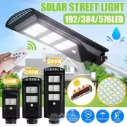 Solar Panel 1800W 576LED Street Light IP65 Outdoor Floodlight Dust-to-Dawn+Pole
