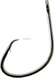 Owner Mutu Light Circle Hook #2 Hangnail Point Wire Black Chrome 8/Pk 5114-091